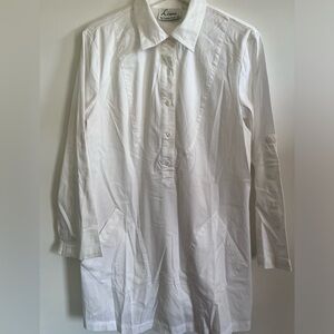 Linea by Louis Dell'Olio White Button Up Tunic Size M